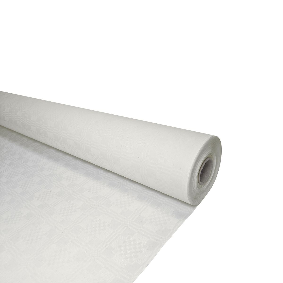 Papiertischdecke Rolle 50x1m Weiß | Damastprägung