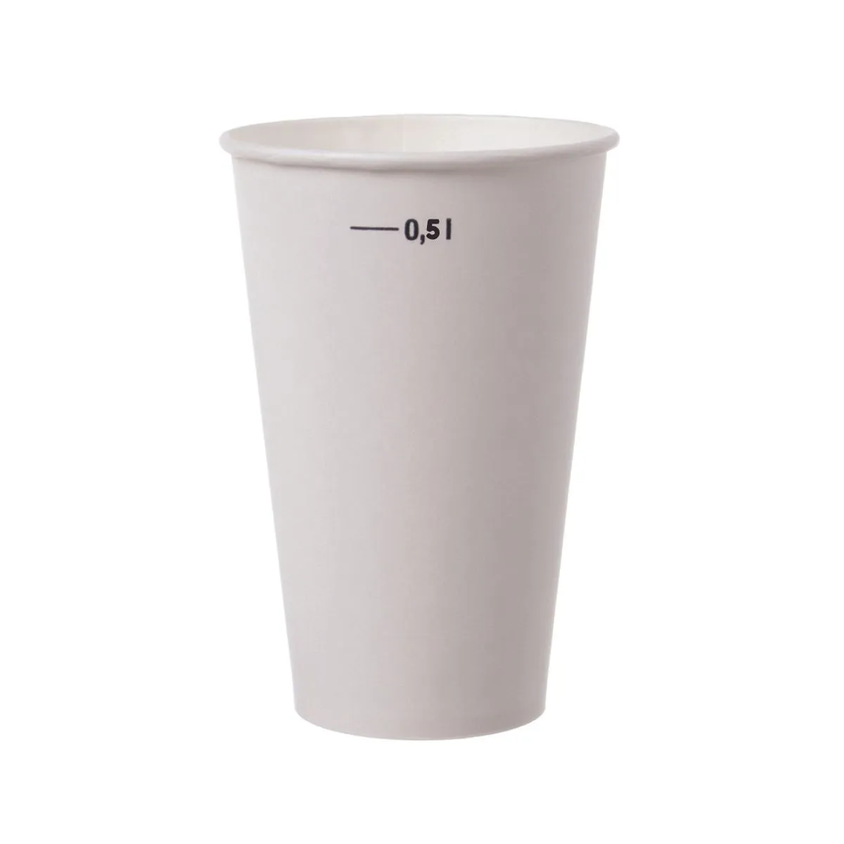 Trinkbecher 0,5L mit Eichstrich | Ø 90mm Pappe Wß