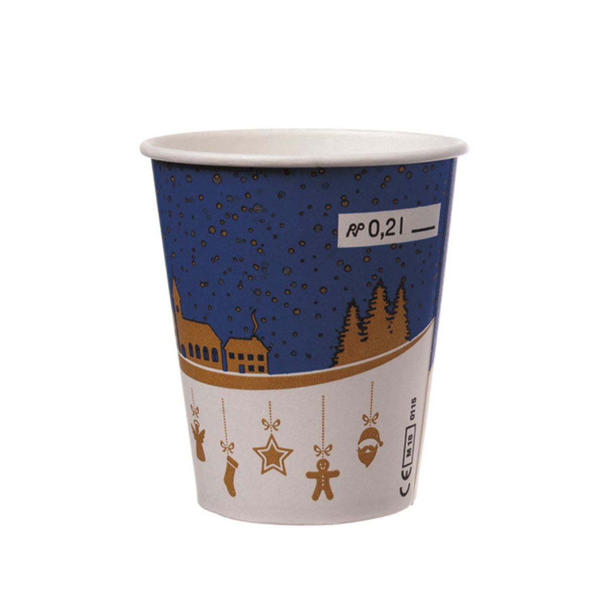 Glühwein-Becher 0,2 L Pappe Bio Beschichtung