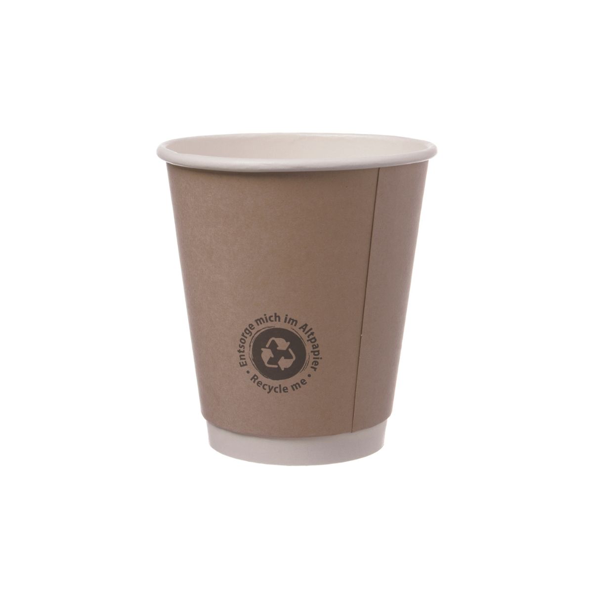 Pappbecher 0,3L Doppelwand | "recycle me" Ø 90mm