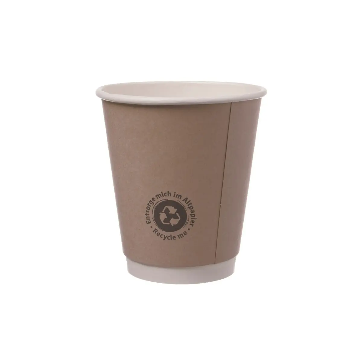 Pappbecher 0,3L Doppelwand | "recycle me" Ø 90mm