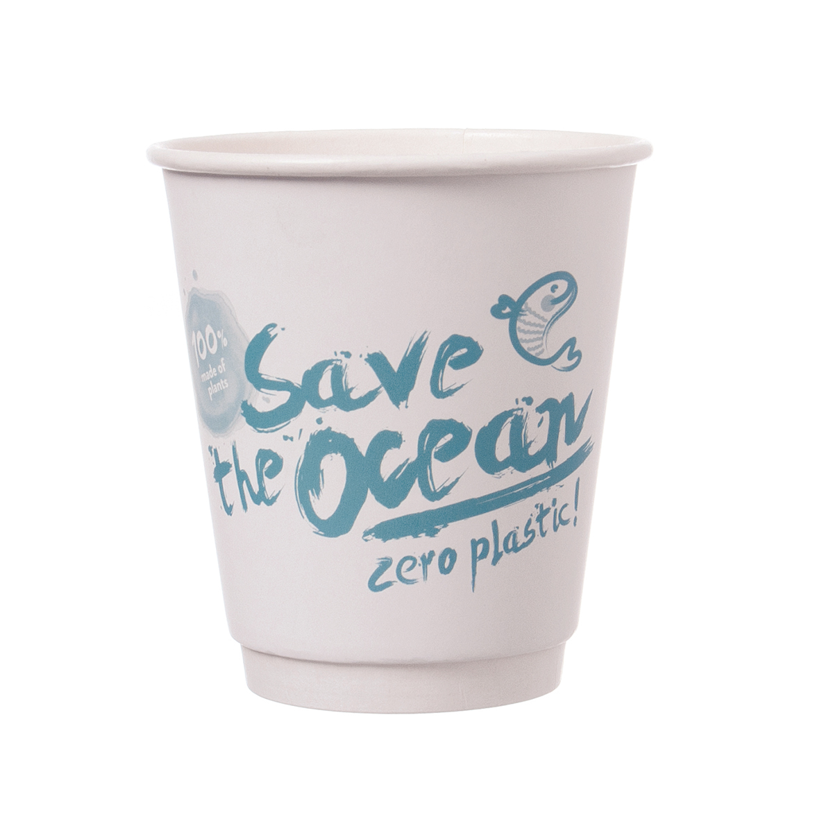 Pappbecher 0,2L Doublewall Save the Ocean