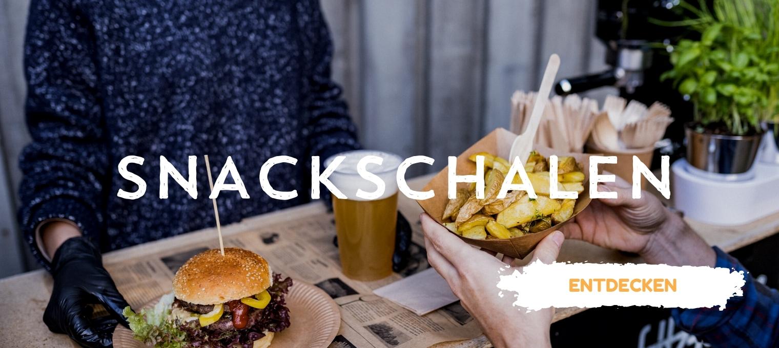 Snackschale Pappe Braun mit Pommes