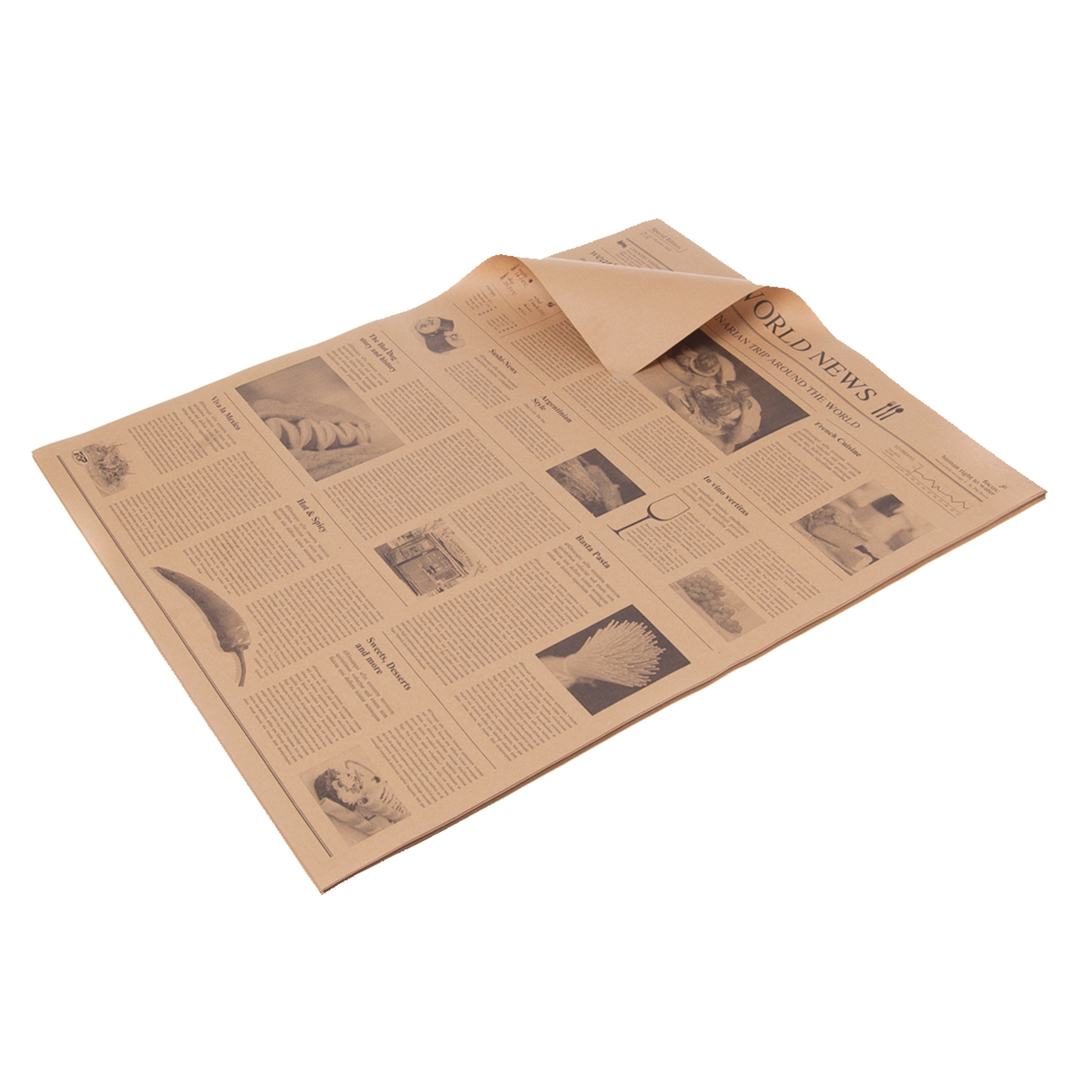 Einschlagpapier Newspaper 1/4 Bg Braun 50x37,5cm