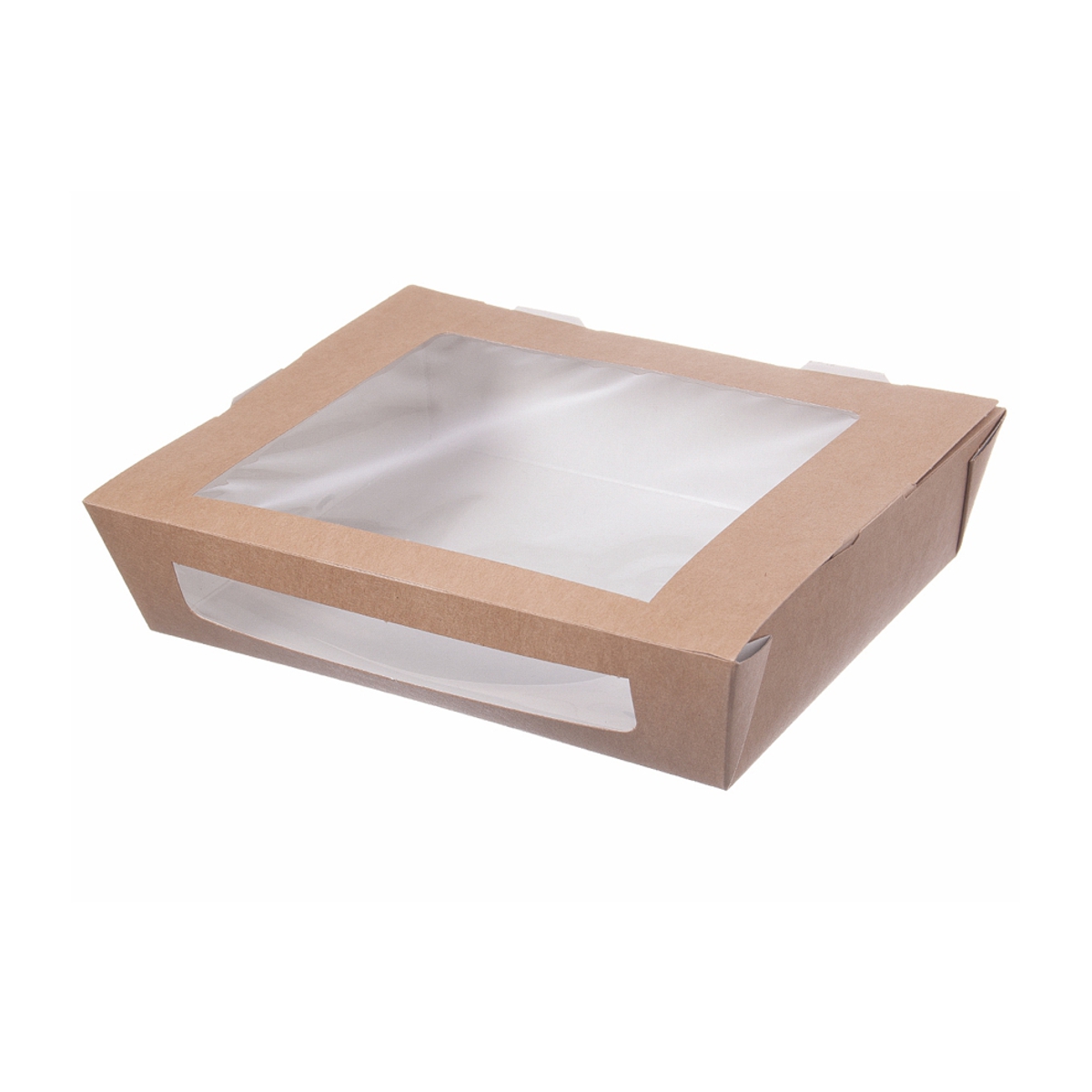 Snackbox Pappe 1200ml | PLA Fenster | 200x155x45mm
