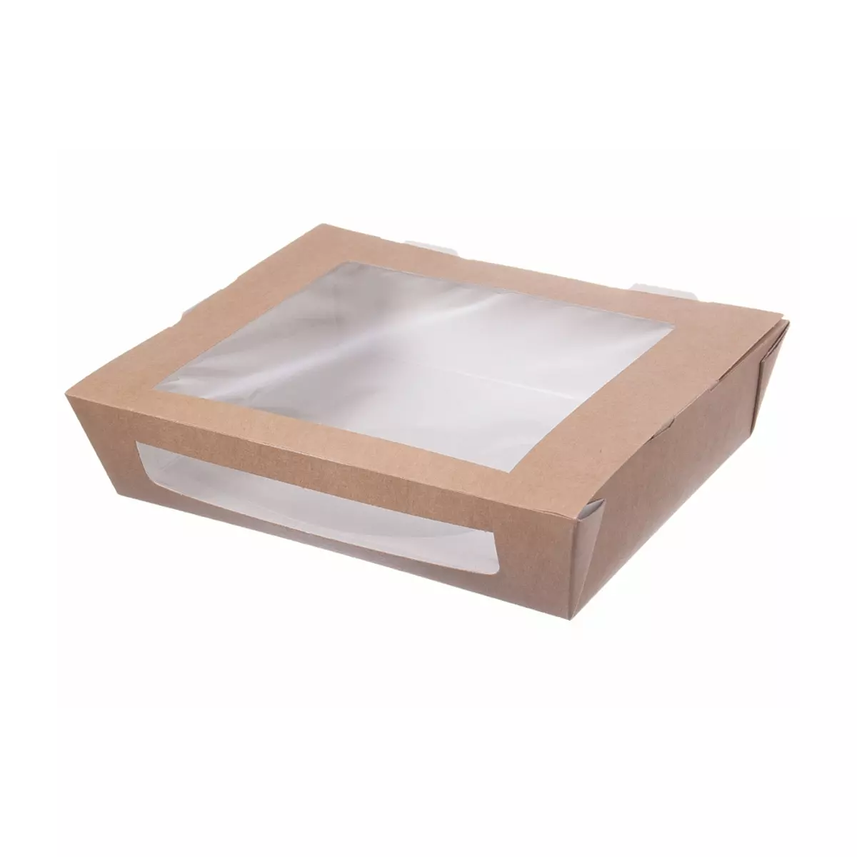 Snackbox Pappe 1200ml | PLA Fenster | 200x155x45mm