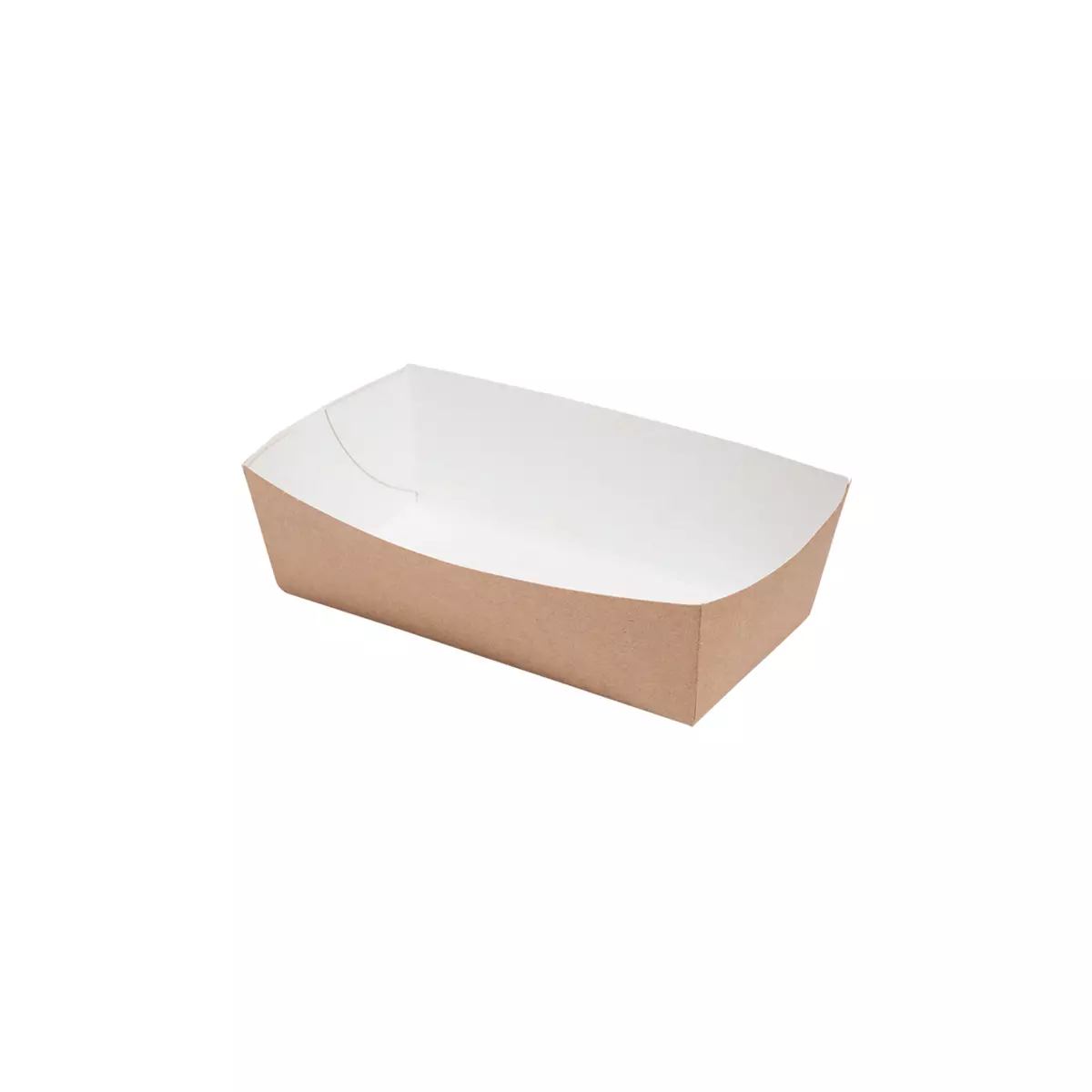 Snackschale Pappe 800 ml | 140x80x55mm | Braun
