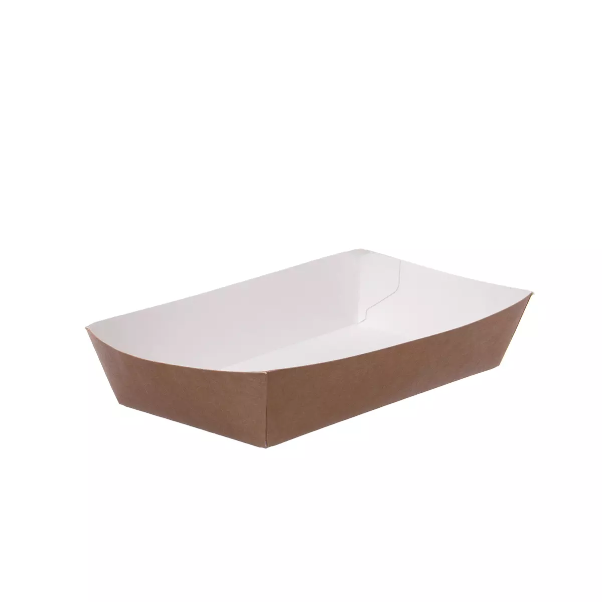 Snackschale Pappe A14 | 153x84x35mm | Braun/Weiß