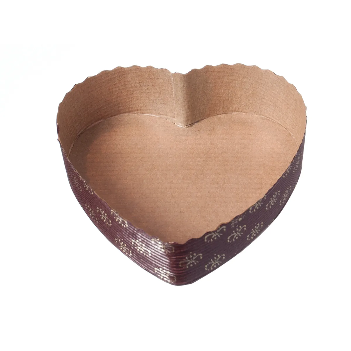 Papier Backform herzförmig 13x13 cm Braun