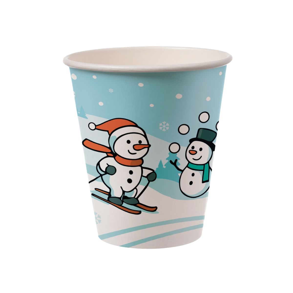 Glühwein-Becher 0,2L Pappe "Schneemann"