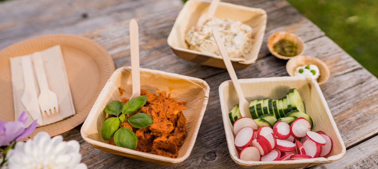 Palmblatt Schalen für Dips und Salate Palmblatt Schalen kaufen