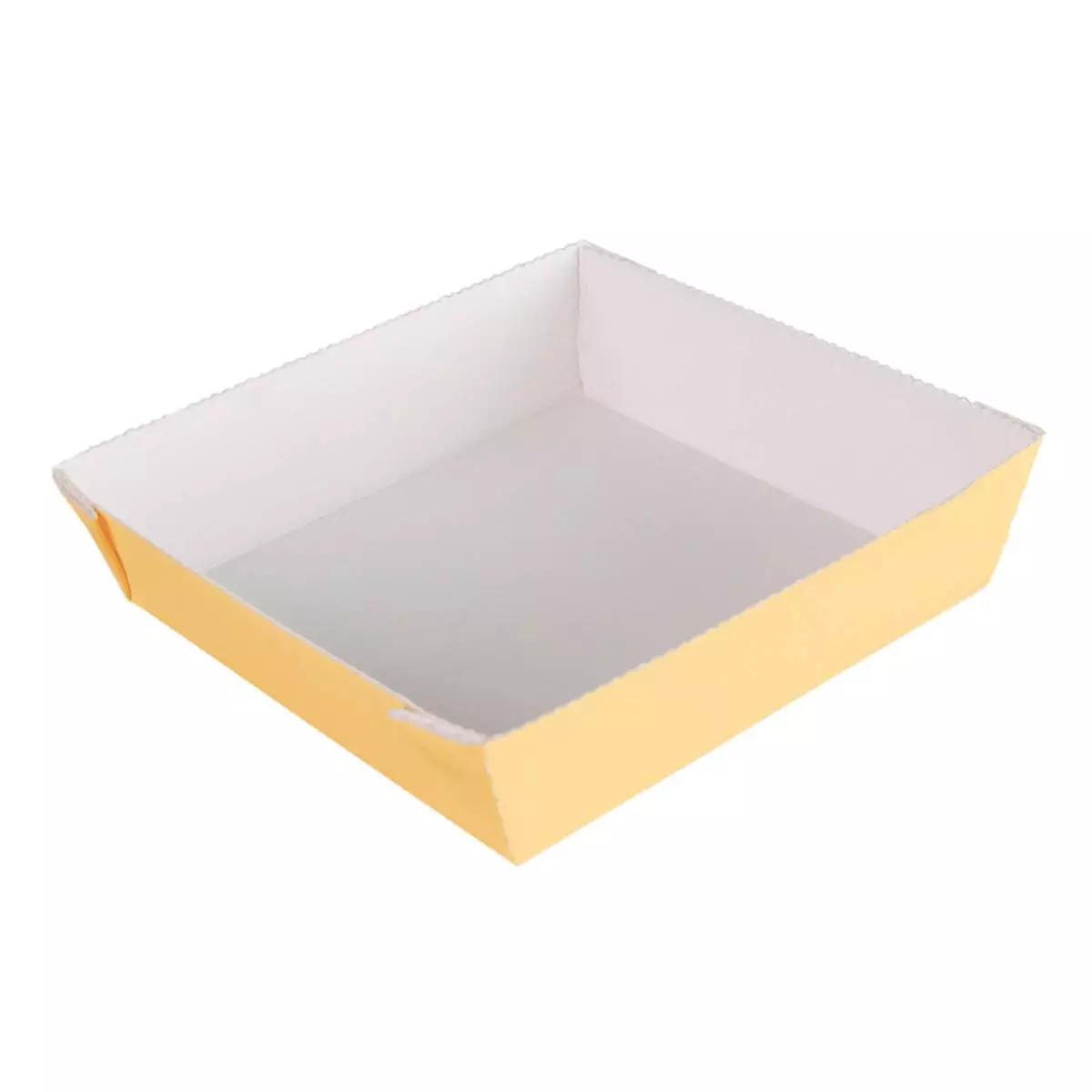 Papier Backform 13x13x3,5cm Gelb Silikonisiert