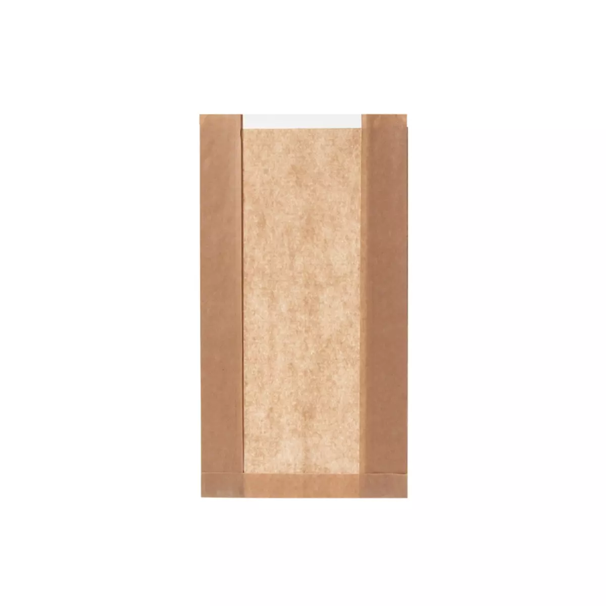 Faltenbeutel 20+9x36cm Braun mit Sichtfenster