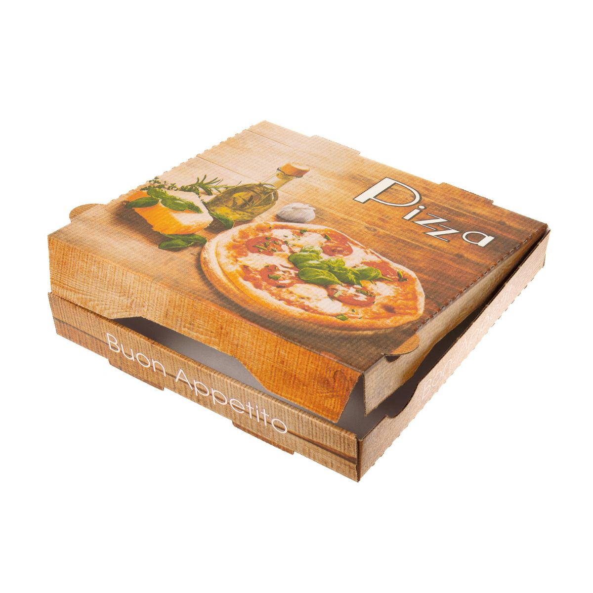 Pizzabox 30x30x4cm | Kraft | "Buon Appetito"