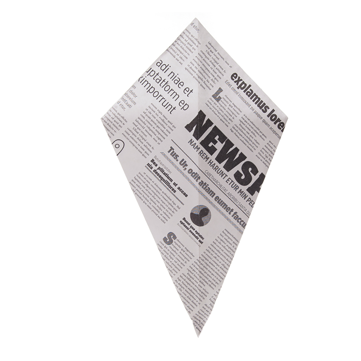 Spitztüte 21x21cm 2-lagig weiß Newspapier Druck