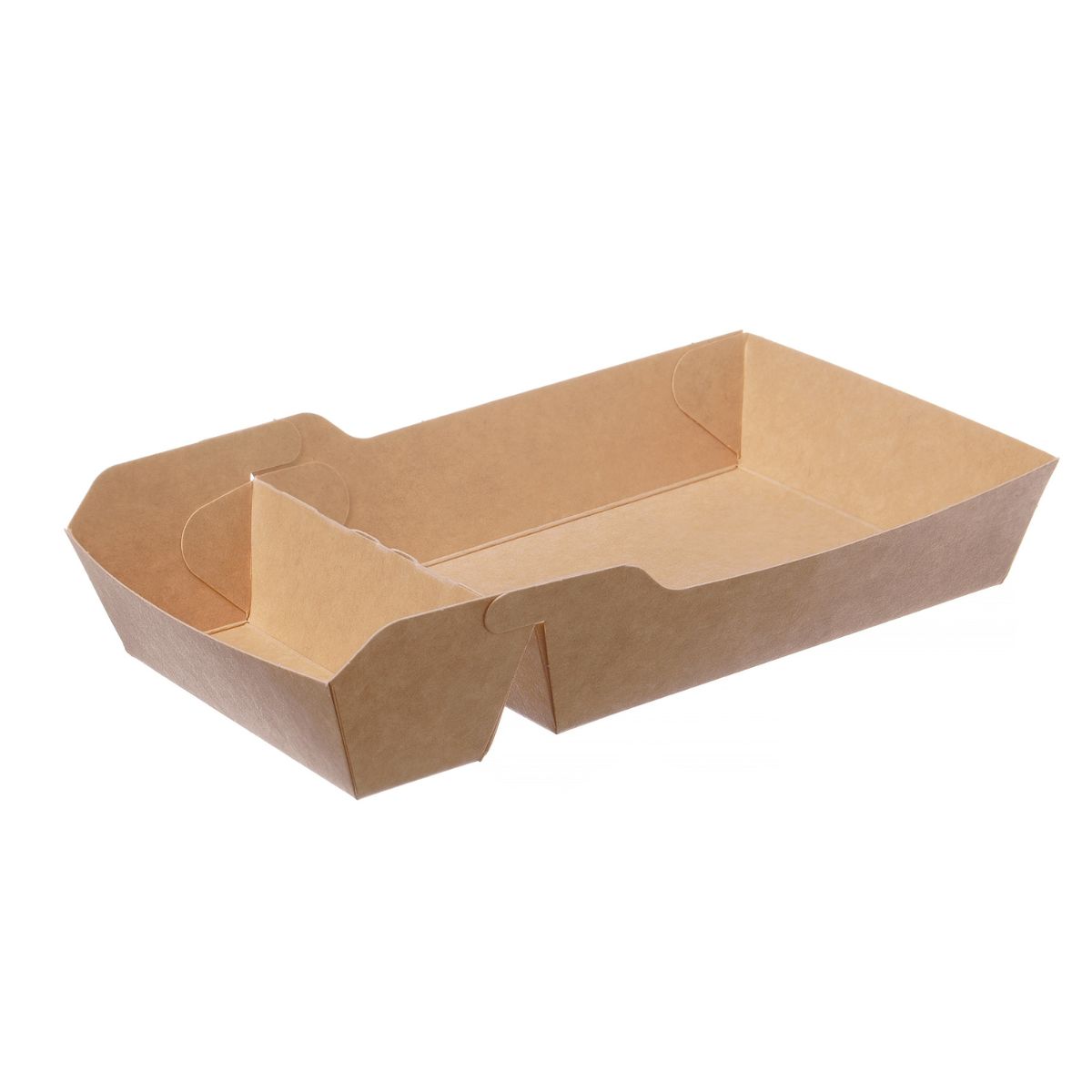 Snackschale Pappe A20 | 200x120x30mm | Braun