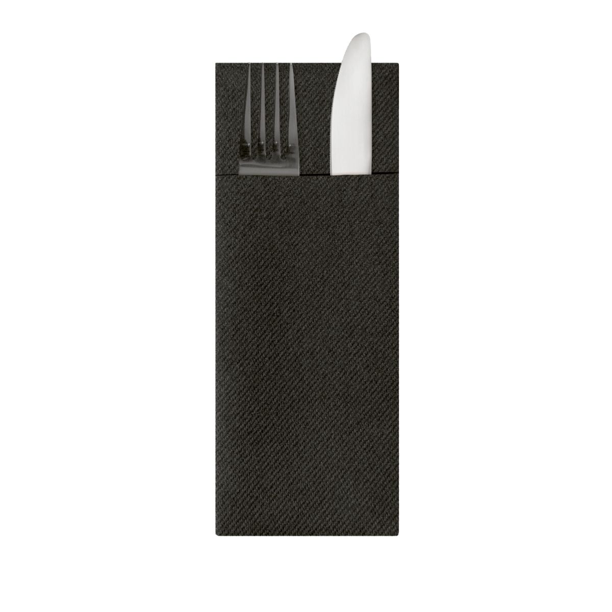 Airlaid Besteckserviette Schwarz | 400x330mm