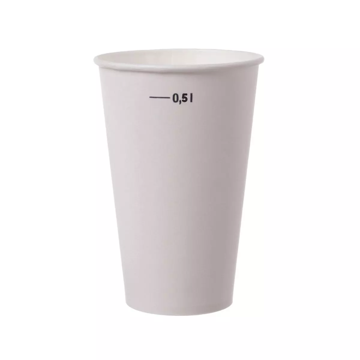 Trinkbecher 0,5L mit Eichstrich | Ø 90mm Pappe Wß