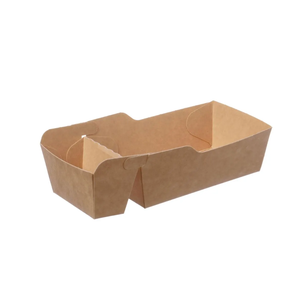 Snackschale Pappe A23 | 152x65x40mm | Braun