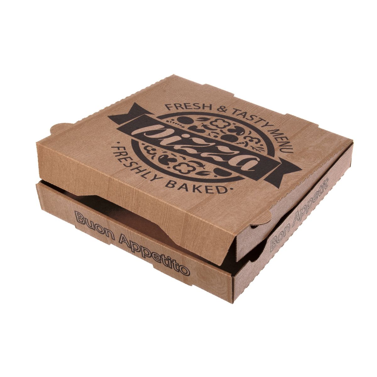 Pizzabox 28x28x4cm | Kraft Braun | Fresh&Tasty