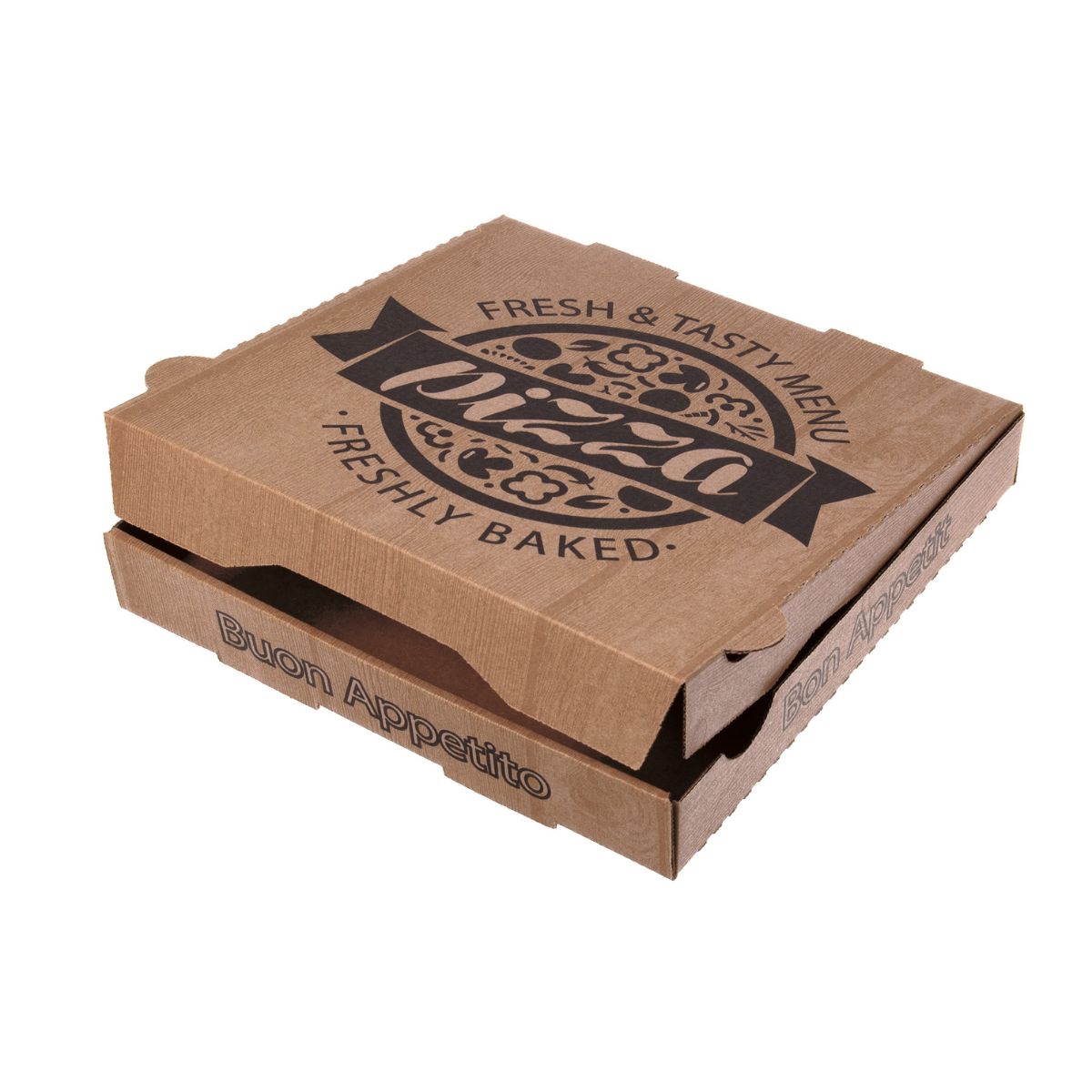 Pizzabox 30x30x4cm | Kraft Braun | Fresh&Tasty