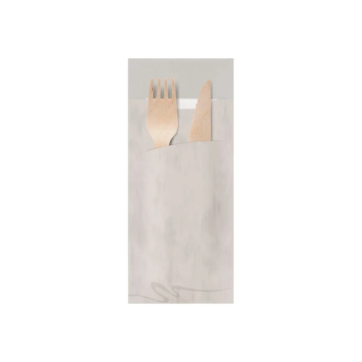 Bestecktasche + Serviette Marble Grey | 85x200mm