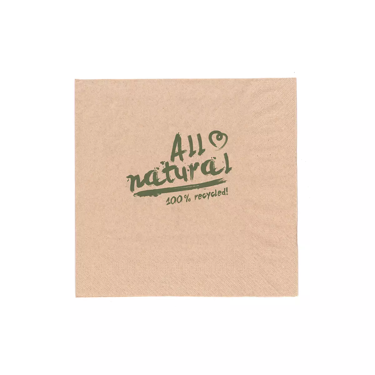 Serviette Braun 33er 2-Lagig 1/4 Falz All Natural