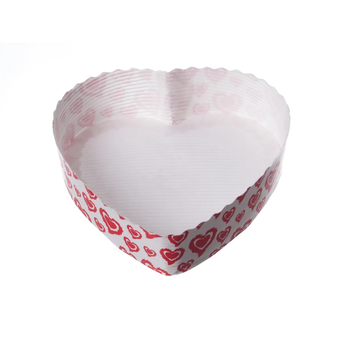 Papier Backform 13x3,5 cm Weiß mit Herzdruck