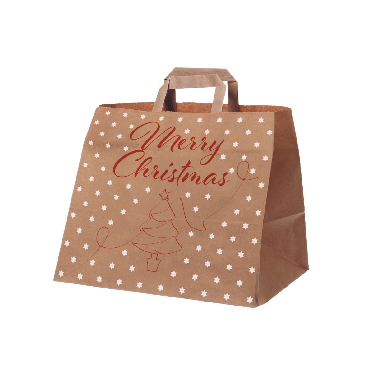 Papier Tragetasche 32x22x27cm Braun "Christmas"