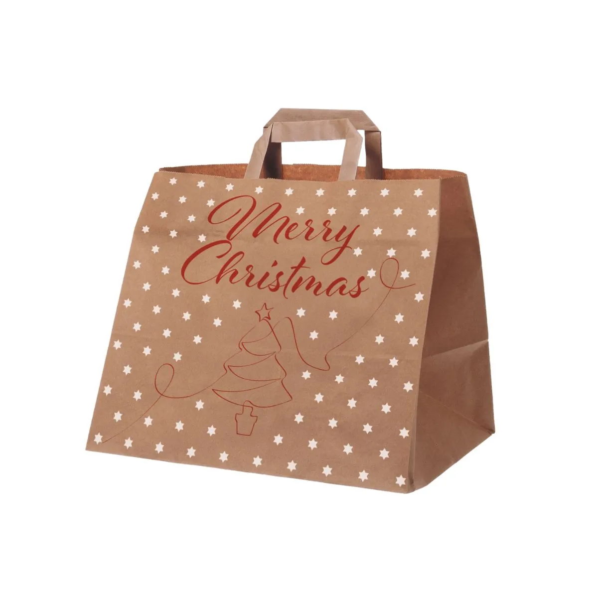 Papier Tragetasche 32x22x27cm Braun "Christmas"