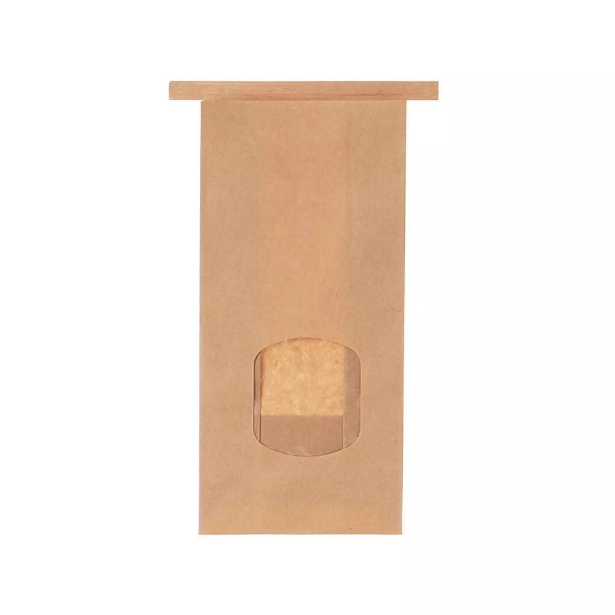 Blockbodenbeutel 155+70x240mm | Sichtfenst. + Clip
