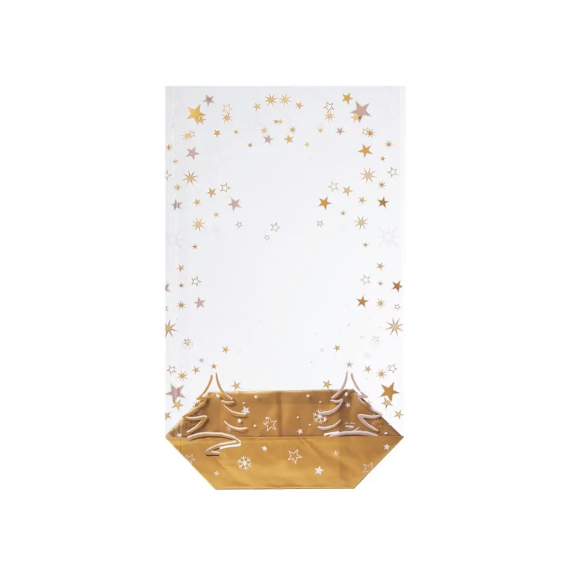 PP-Bodenbeutel 95x160mm + 39mm | Goldsterne