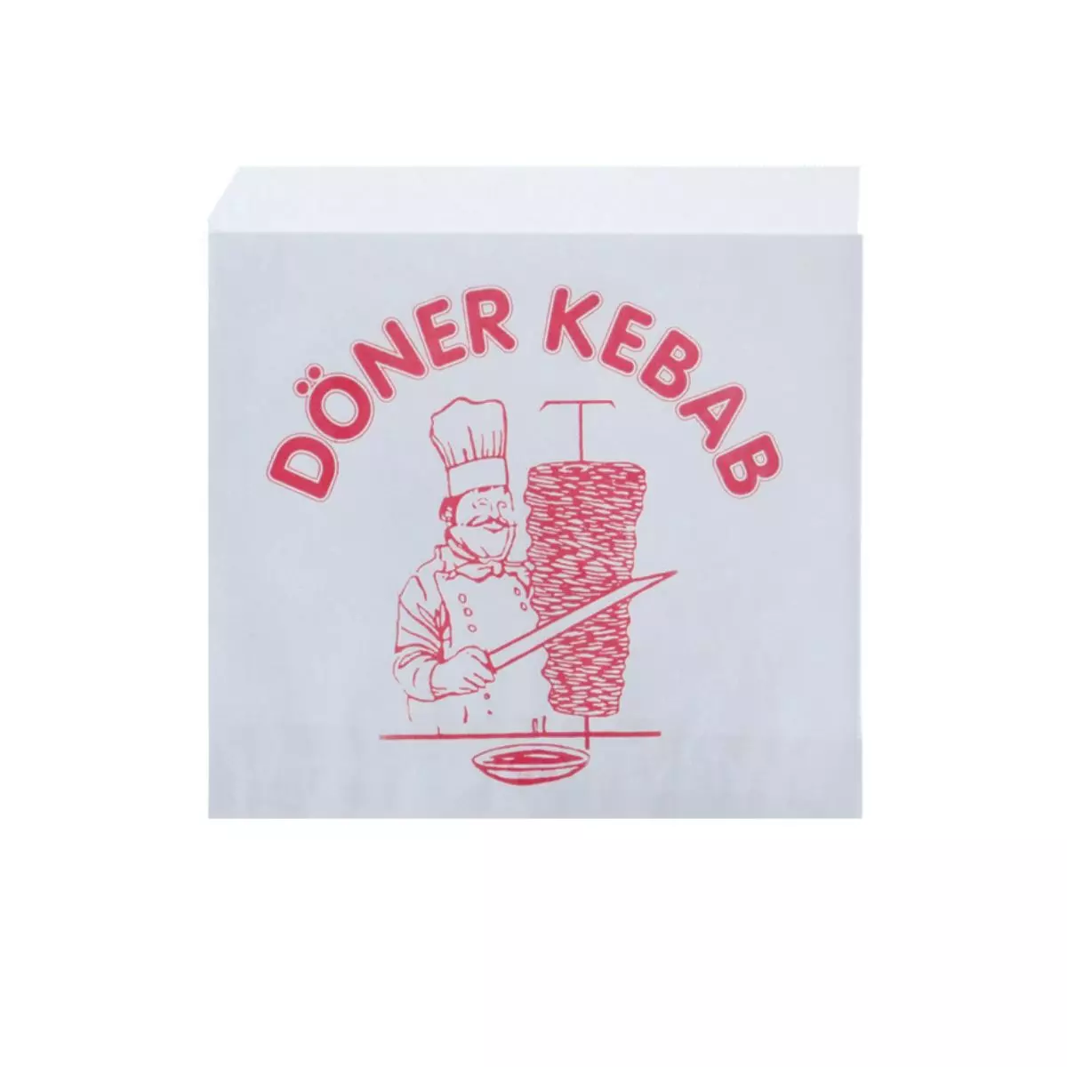 Döner Kebab Beutel 16x16cm | Kraftpapier | Weiß