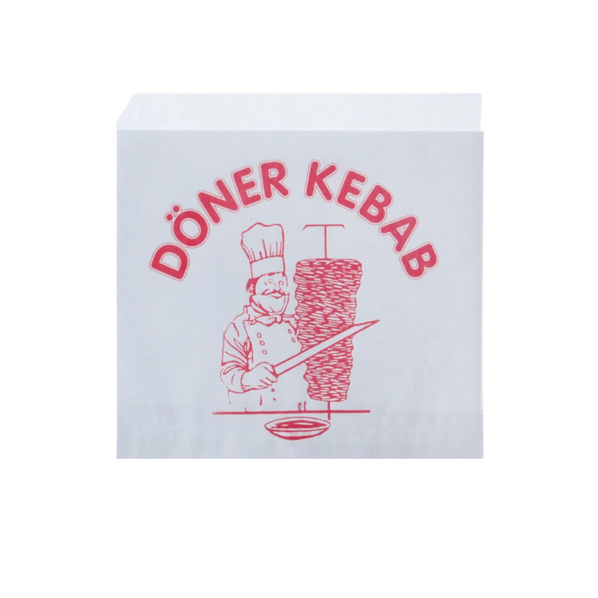 Döner Kebab Beutel 16x16cm | Kraftpapier | Weiß