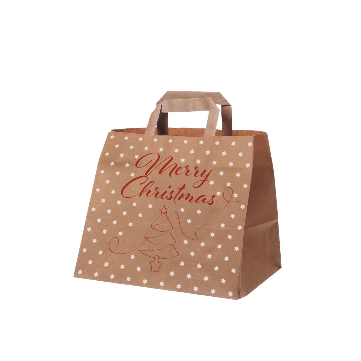 Papier Tragetasche 26x17x25cm Braun "Christmas"
